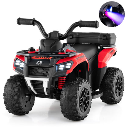 6V Kids Ride On ATV with Music and Spray Function-Red