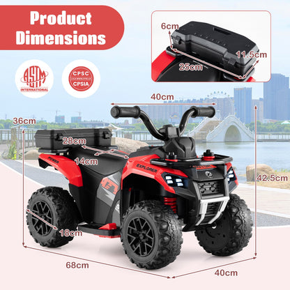 6V Kids Ride On ATV with Music and Spray Function-Red