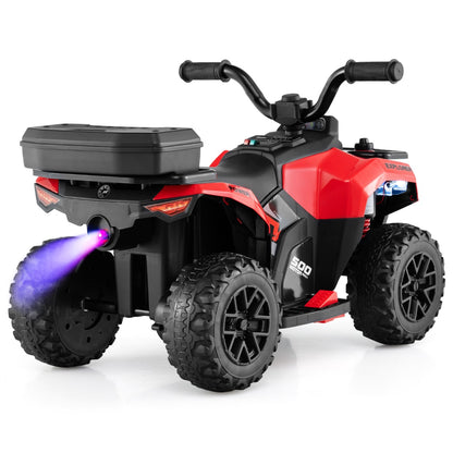6V Kids Ride On ATV with Music and Spray Function-Red