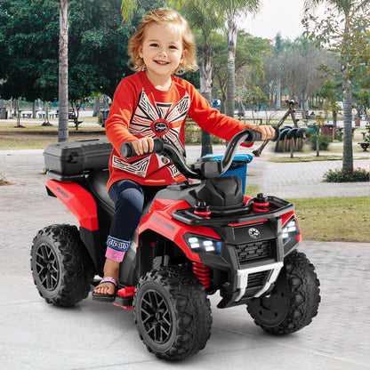 6V Kids Ride On ATV with Music and Spray Function-Red