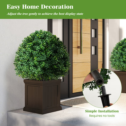 70 cm Artificial Boxwood Topiary Ball Tree Set with Ground Spike-Green