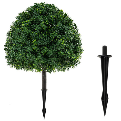 70 cm Artificial Boxwood Topiary Ball Tree Set with Ground Spike-Green