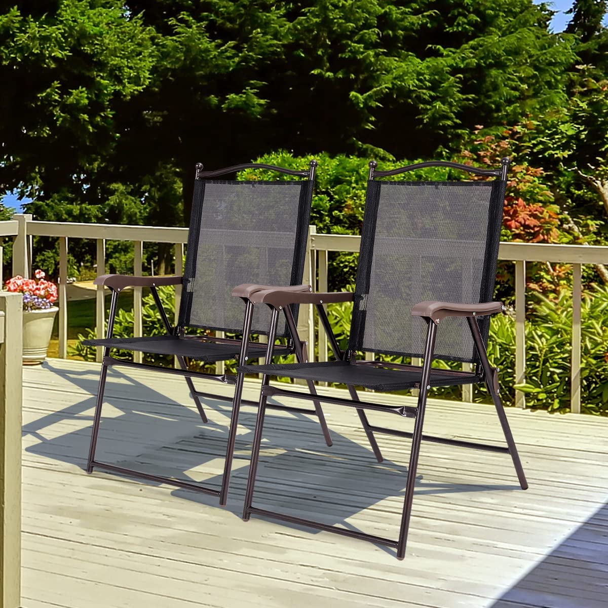 Anti-slip pads under the flared legs improve stability and help prevent scratches on floors