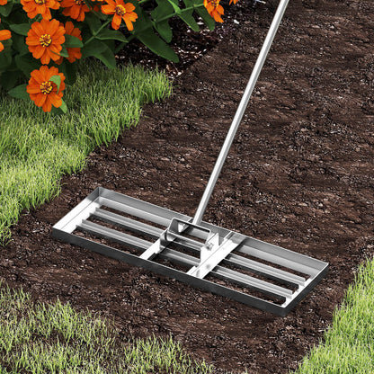 75cm x 25cm Heavy Duty Lawn Leveling Rake-Silver