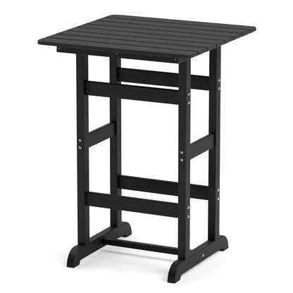76cm x 76cm Square Bar Table with Slatted Tabletop-Black