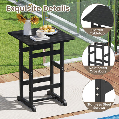 76cm x 76cm Square Bar Table with Slatted Tabletop-Black
