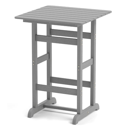 76cm x 76cm Square Bar Table with Slatted Tabletop-Grey