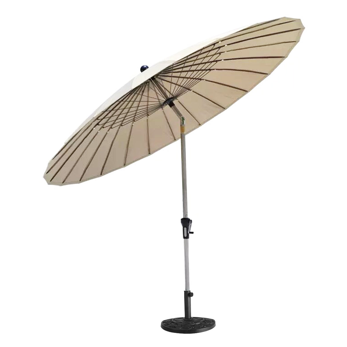 Costway Half Round Resin Umbrella Base with Adjustable Screw Mechanism for Garden