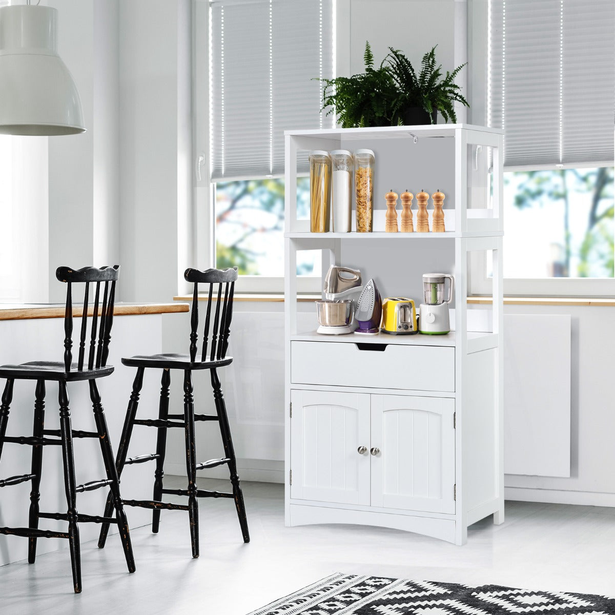 Costway Storage Cabinet Display Shelf with Durable Material for Bathroom