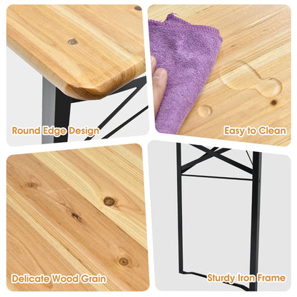 3 Pieces Outdoor Folding Picnic Table Bench Set