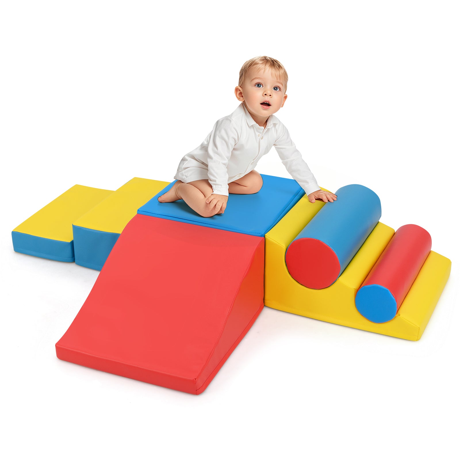 7 Pieces Foam Building Blocks Set for Kids Creative Learning Toy Set-Colourful