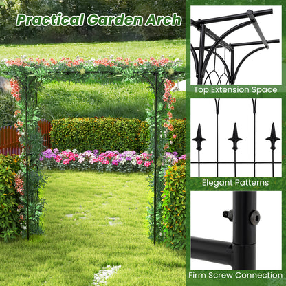 2M Garden Arbor Metal Archway for Climbing Plants