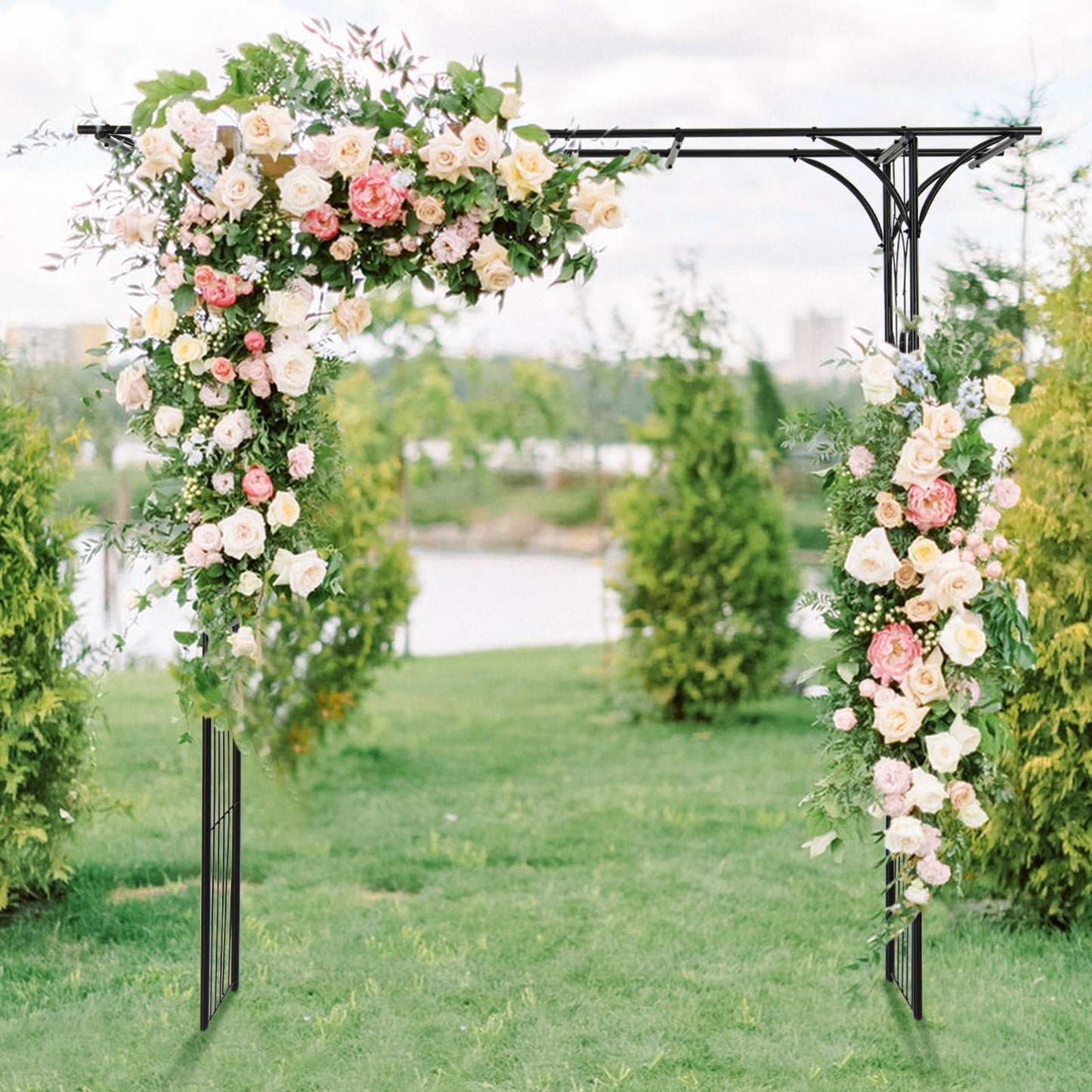 2M Garden Arbor Metal Archway for Climbing Plants