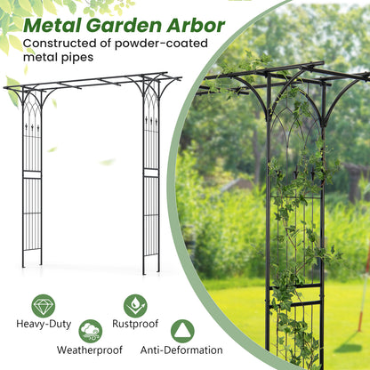 2M Garden Arbor Metal Archway for Climbing Plants