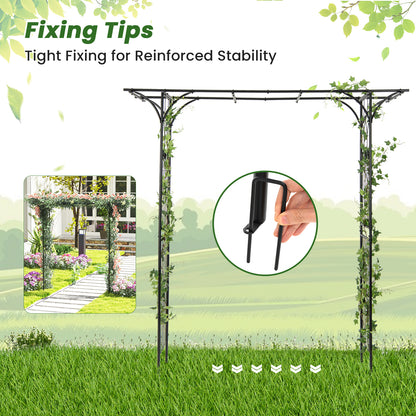 2M Garden Arbor Metal Archway for Climbing Plants