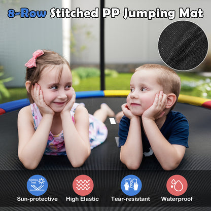 8FT Outdoor Trampoline Heavy-Duty Recreational Trampoline-Colourful