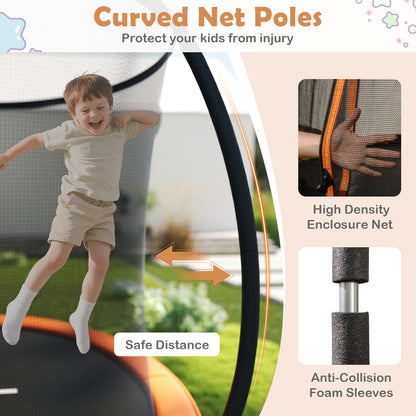8FT Outdoor Trampoline Heavy-Duty Recreational Trampoline-Orange
