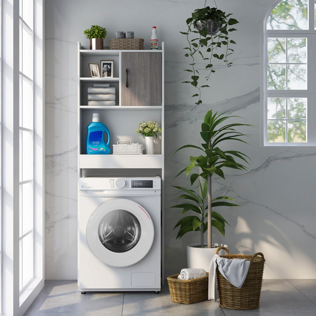 4-Tier Toilet Storage Rack Cabinet for Bathroom, Laundry, Balcony