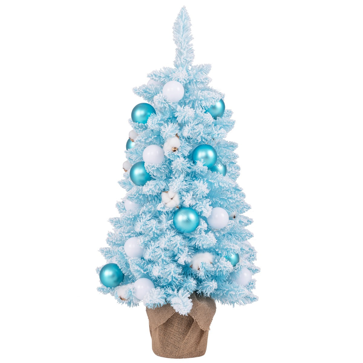 Costway 90 CM Artificial Mini Christmas Tree-Blue