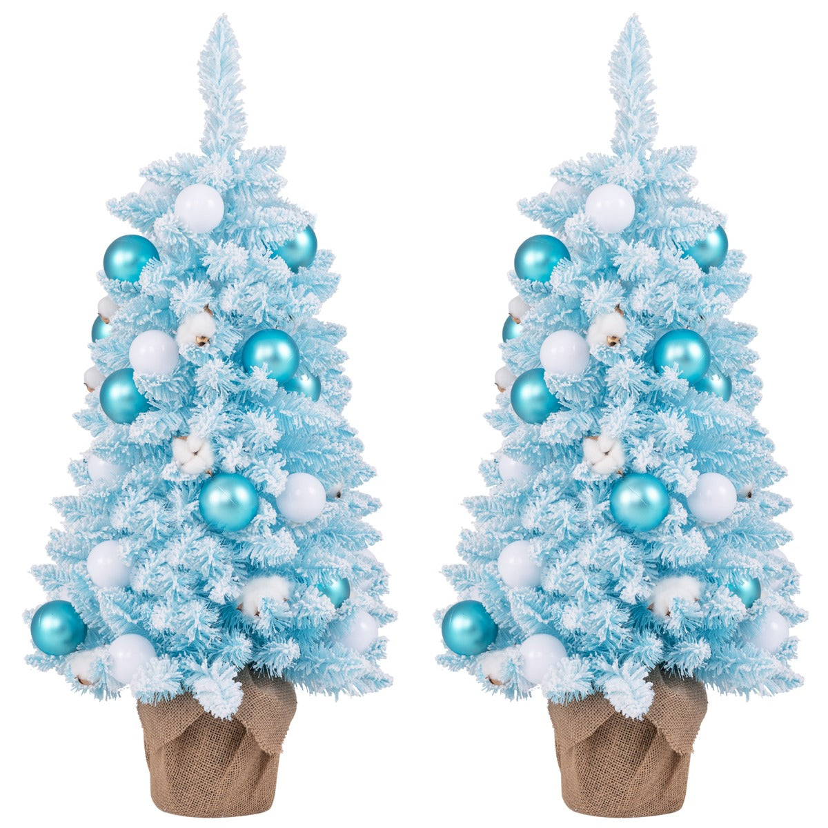 Costway 90 CM Artificial Mini Christmas Tree-Blue