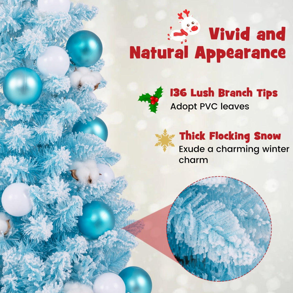 Costway 90 CM Artificial Mini Christmas Tree-Blue