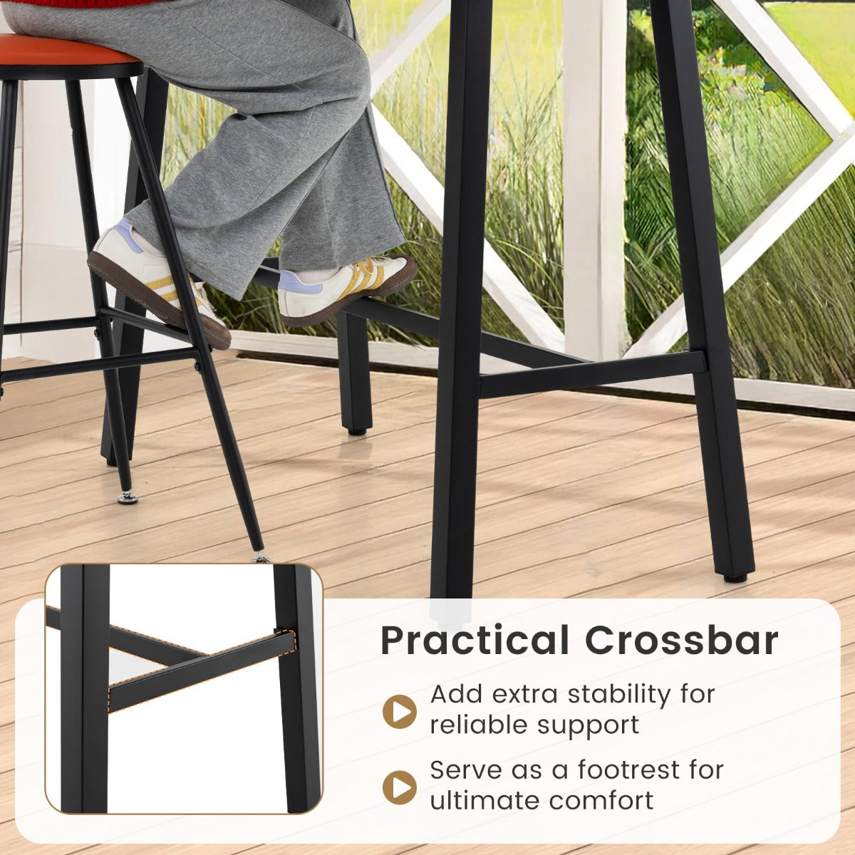 92 cm Patio Counter Height Bar Table Rectangular High Pub Table