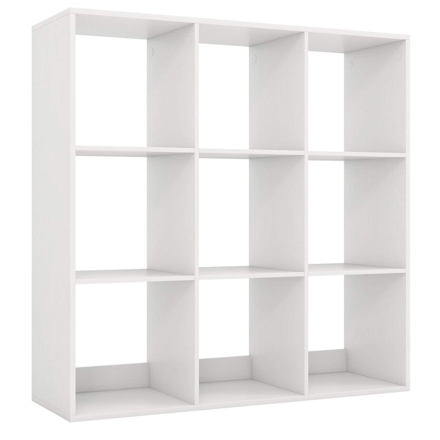 9-Cube Bookshelf Modern Cubby Bookcase with Back Guardrail and Anti-tipping Kits-White