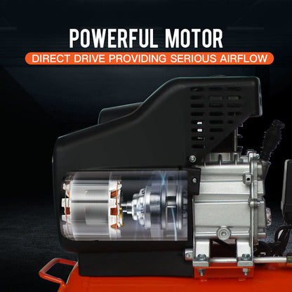 Portable Electric Air Compressor, 0.6m³ Tank, 1.5kW Motor, 5pc Air Tool Kit