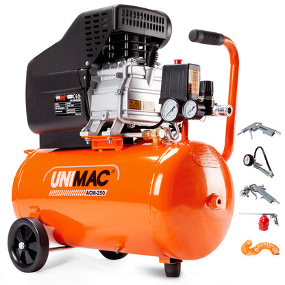 Portable Electric Air Compressor, 0.6m³ Tank, 1.5kW Motor, 5pc Air Tool Kit