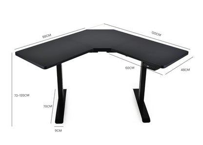 98m x 98m x 48m Dual-Motor 80kg Load Adjustable Electric Corner Standing Desk