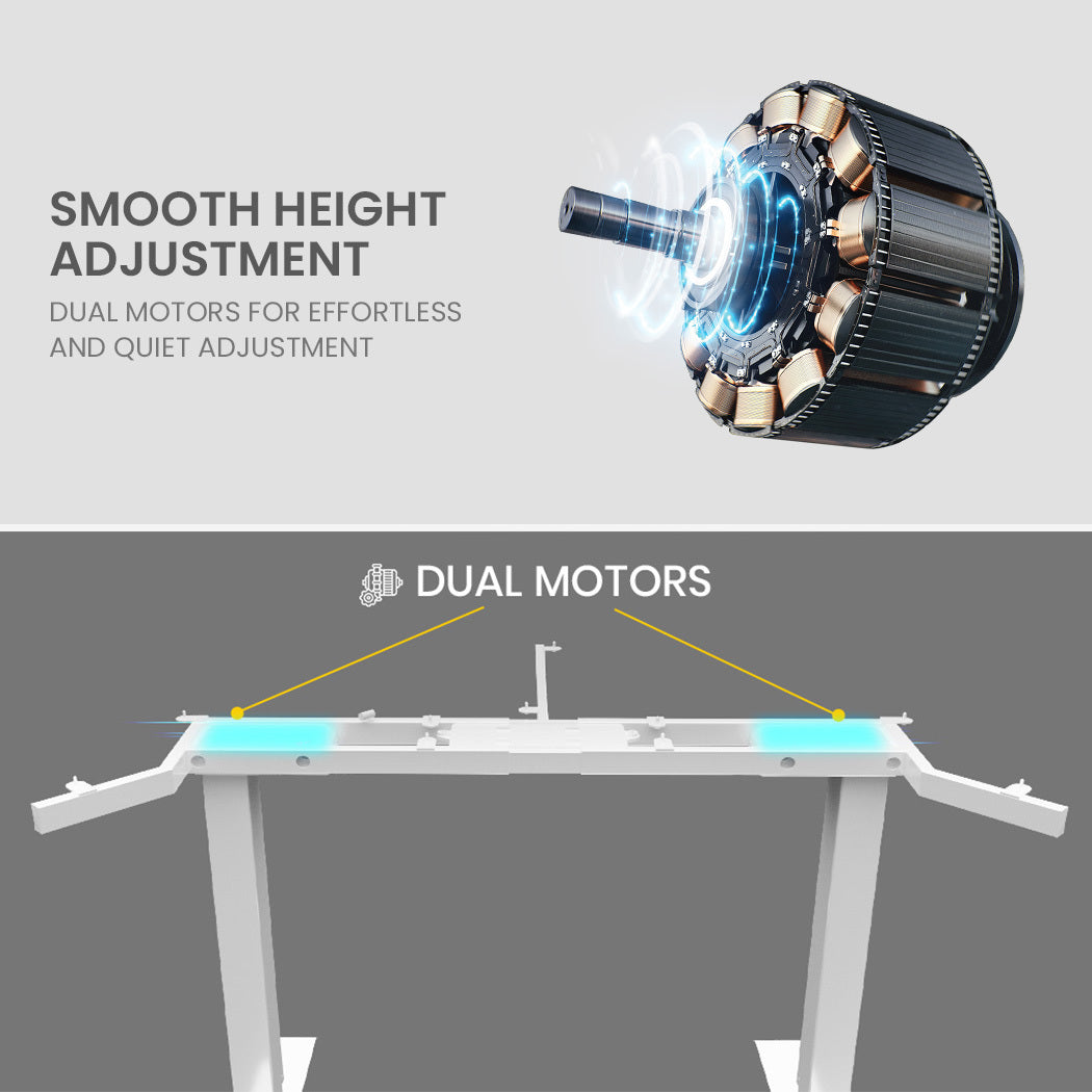 Adjustable Electric Corner Desk with Dual Motors, 0.98m x 0.98m Surface, 80kg Load