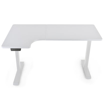 L-Shaped Dual Motor Adjustable Sit-Stand Desk, 1.45m Wide, 80kg Load Capacity