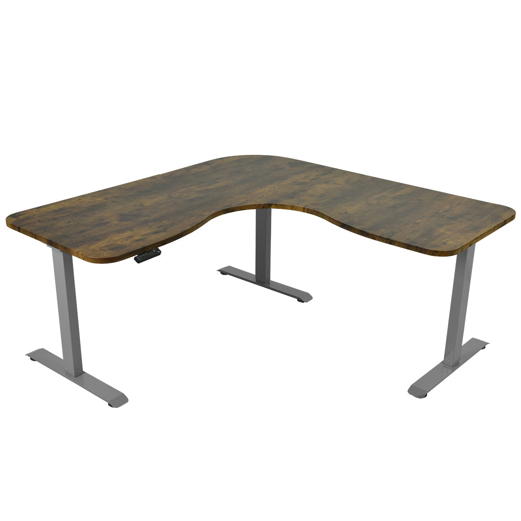 173cm x 173cm Adjustable Electric Corner Desk with Triple Motor, 120kg Capacity