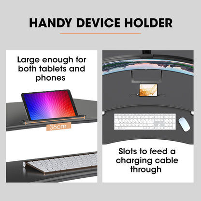 Height Adjustable Sit-Stand Desk Riser, 0.9m Wide, Dual Monitor Capacity, Black