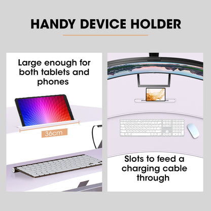 Adjustable Sit Stand Desk Riser, 0.9m Wide, Dual Monitor, White, 17kg Capacity