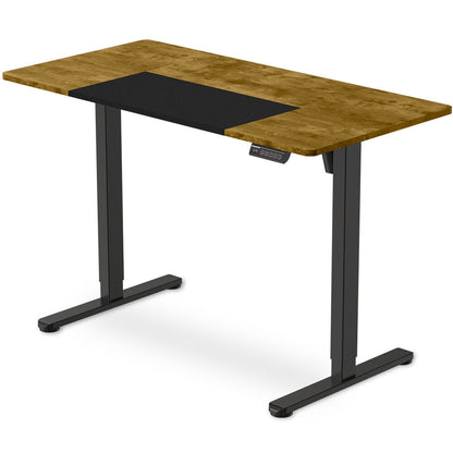 Sit To Stand Standing Desk, 120x60cm, 72-118cm Electric Height Adjustable, Walnut Style Desktop Black Frame
