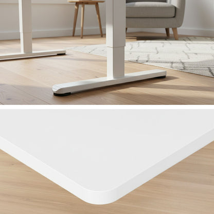 Electric Sit To Stand Up Standing Desk, 120x60cm, Height Adjustable, 40kg Rated, White