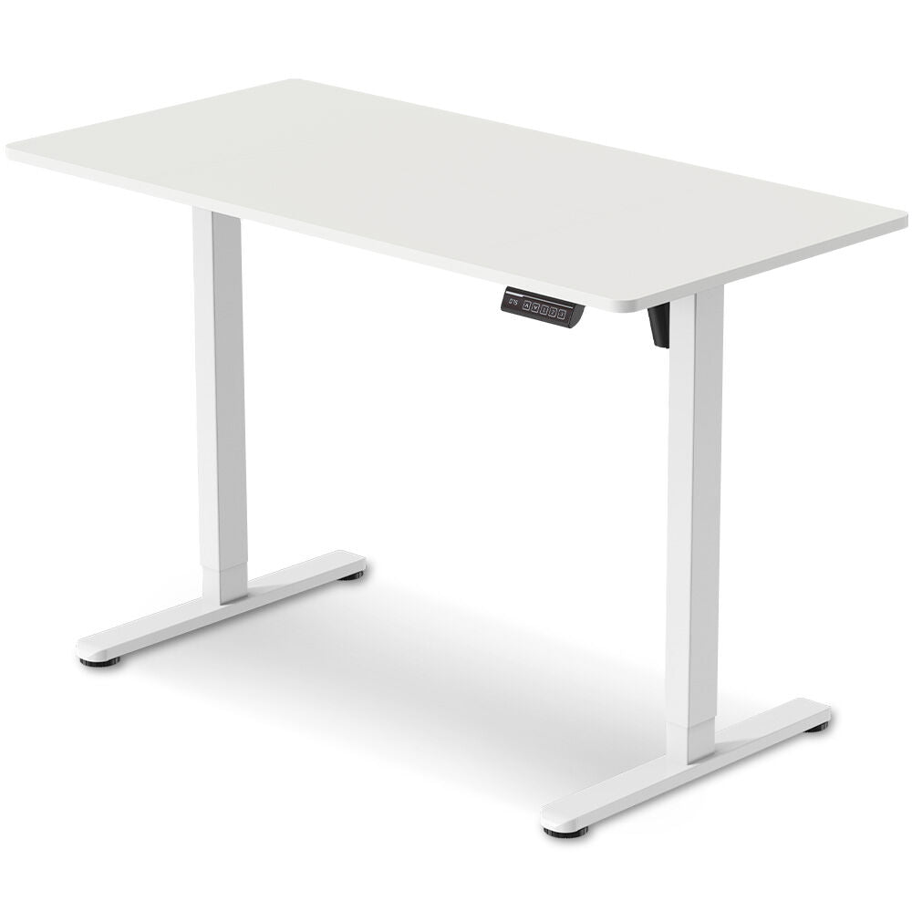 Electric Sit To Stand Up Standing Desk, 120x60cm, Height Adjustable, 40kg Rated, White