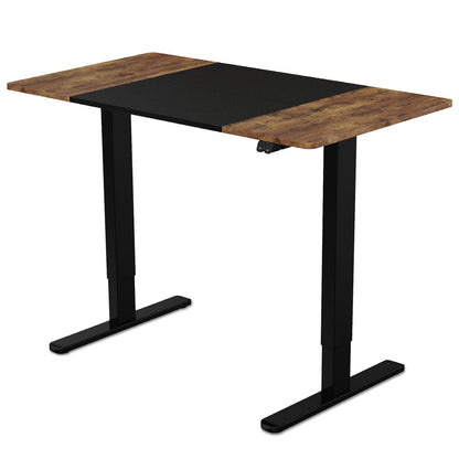 Electric Height Adjustable Sit-Stand Desk, 1.2m x 0.6m, Lifts 70kg, Walnut/Black