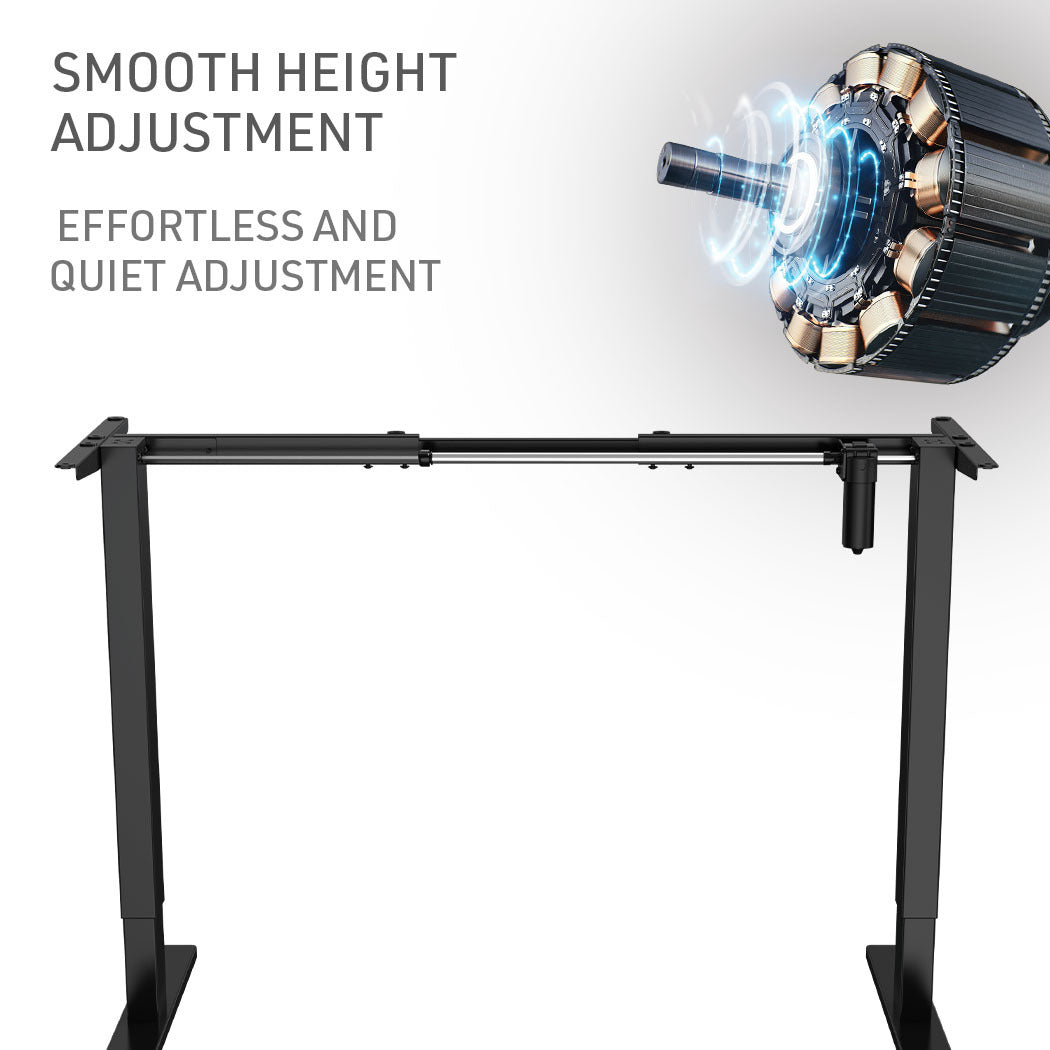 Electric Height Adjustable Sit-Stand Desk, 1.2m x 0.6m, Lifts 70kg, Walnut/Black