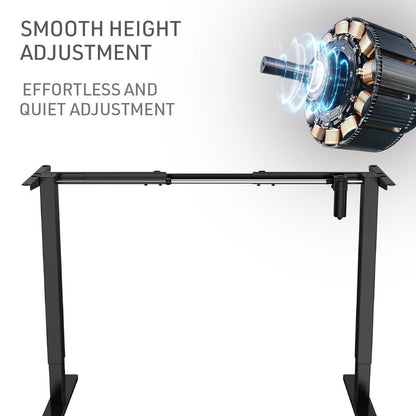 Electric Height Adjustable Sit-Stand Desk, 1.2m x 0.6m, Lifts 70kg, Walnut/Black