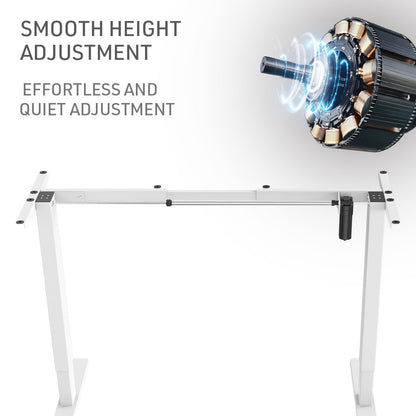Electric Adjustable Standing Desk, 1.2x0.6m, 72-118cm Height, 70kg Capacity, White