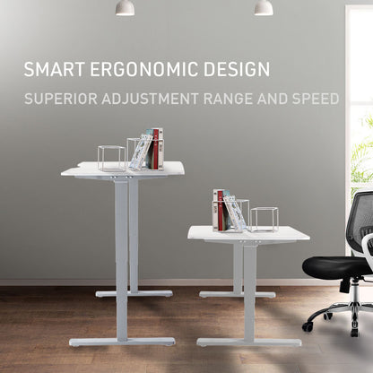 Electric Adjustable Standing Desk, 1.2x0.6m, 72-118cm Height, 70kg Capacity, White