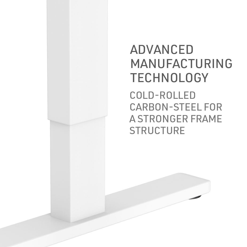 Electric Adjustable Standing Desk, 1.2x0.6m, 72-118cm Height, 70kg Capacity, White