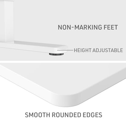 Electric Adjustable Standing Desk, 1.2x0.6m, 72-118cm Height, 70kg Capacity, White