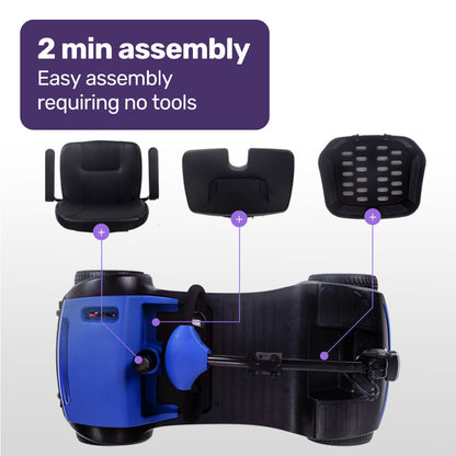 Foldable Electric Mobility Scooter with 8km/h Speed & 25km Range - Blue