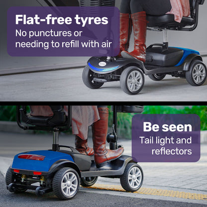 Foldable Electric Mobility Scooter with 8km/h Speed & 25km Range - Blue