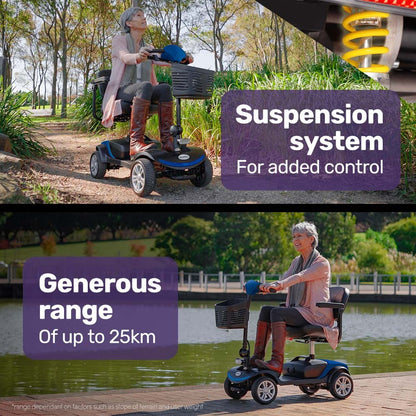 Foldable Electric Mobility Scooter with 8km/h Speed & 25km Range - Blue