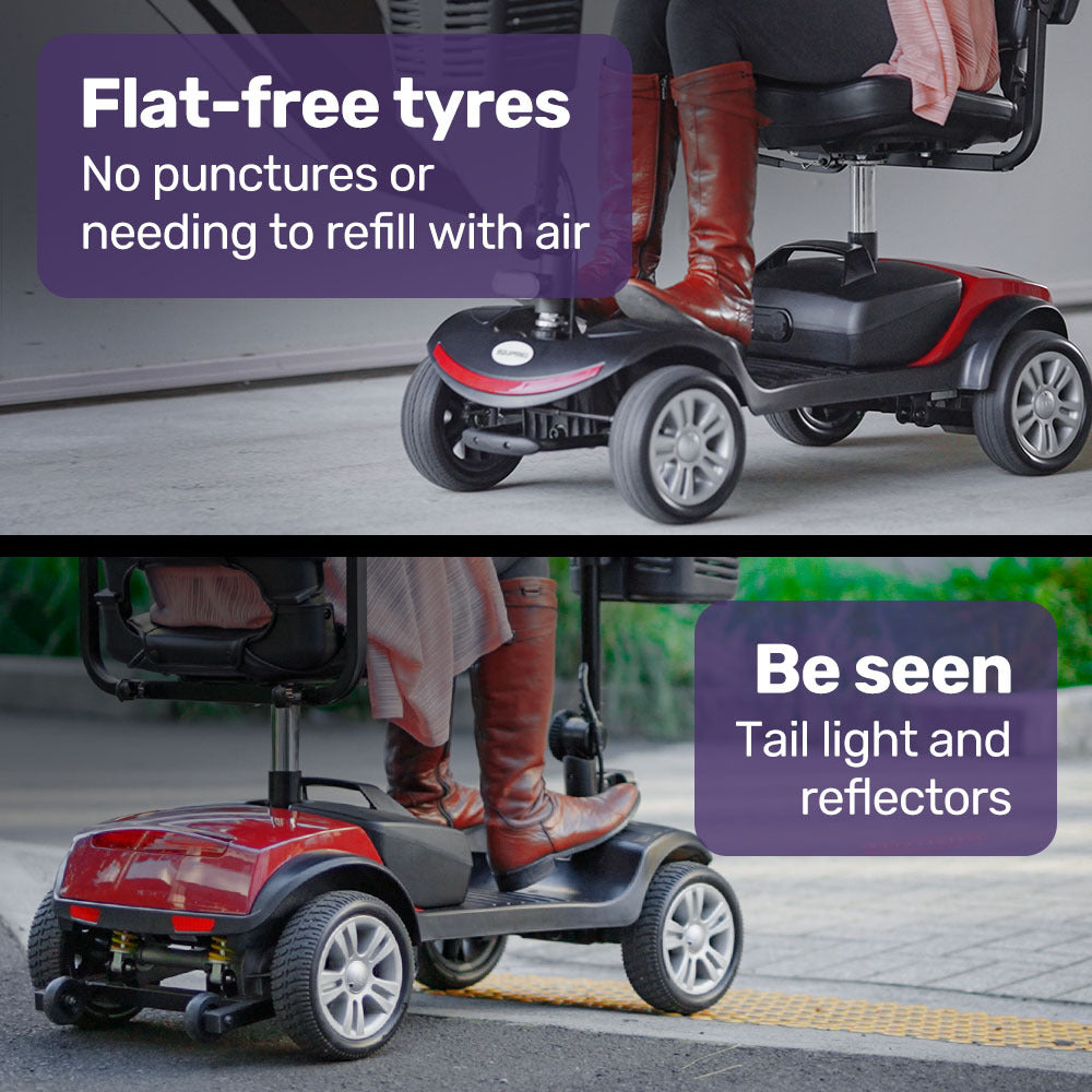 Mid-Sized Foldable Electric Mobility Scooter, 0.2m/s, 15-25km Range, Red