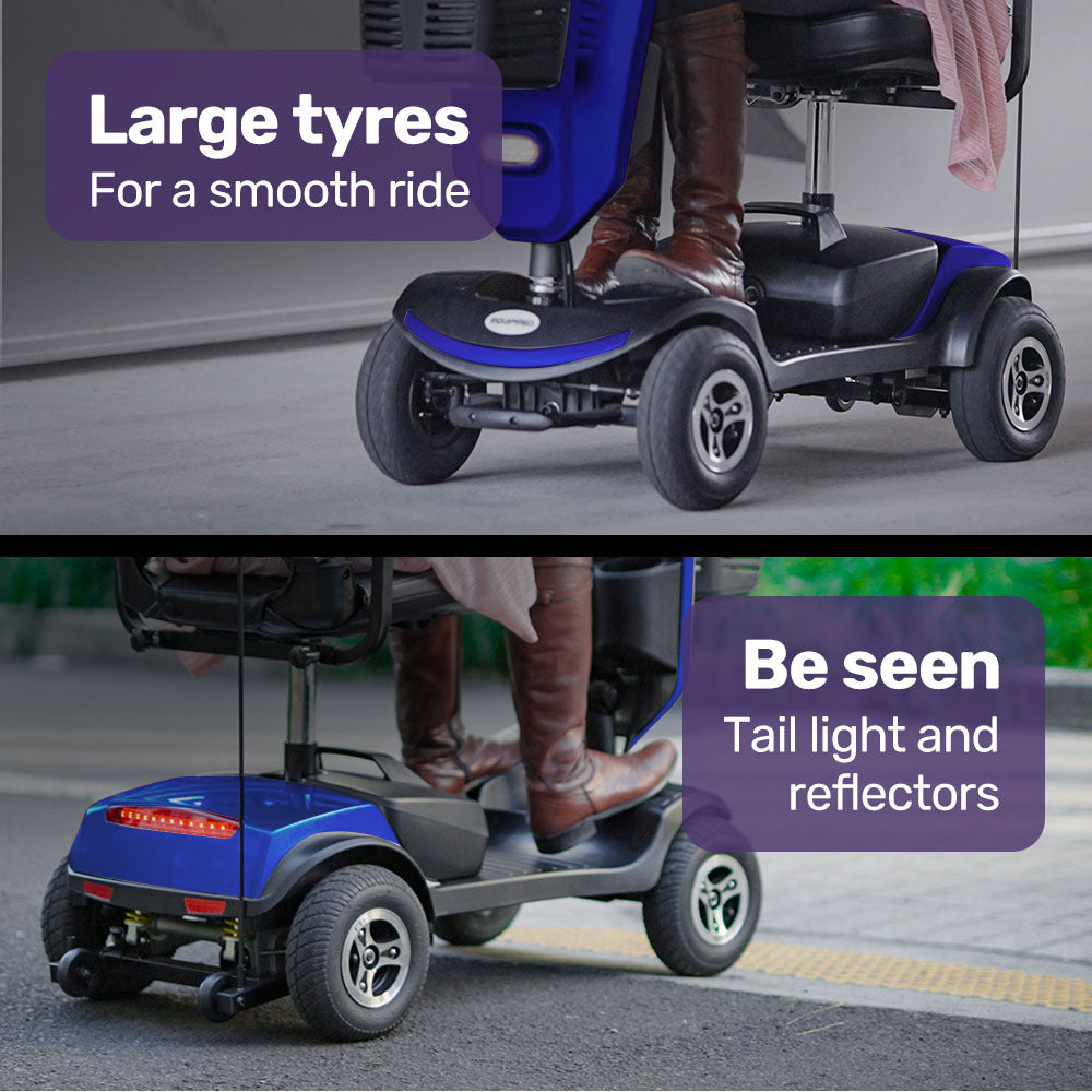 Mid-Sized Electric Mobility Scooter for Seniors - 8km/h, 15-25km Range, Blue